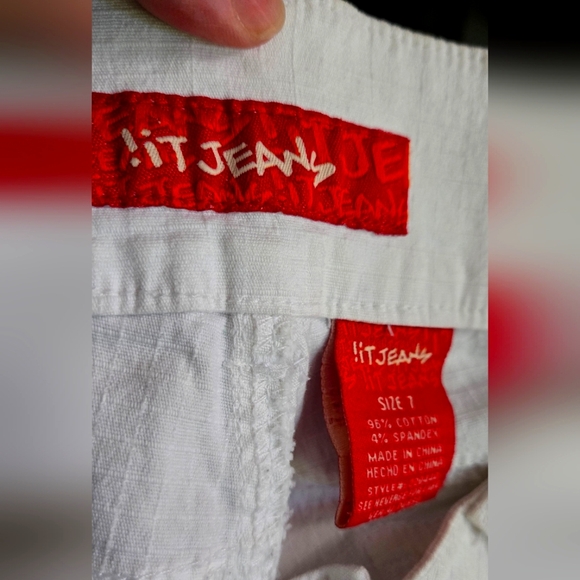 !it Jeans Women's/JR's Cropped White Stretch Capri Jeans Sz7 - Picture 10 of 11